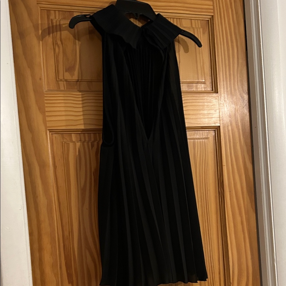EUC Zara Elegant Sleeveless Black Halter Tunic Women Black top size large - Picture 6 of 8